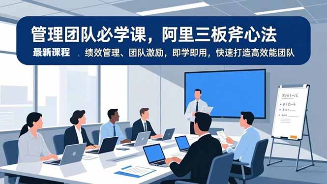 管理团队必学课，阿里三板斧心法、绩效管理、团队激励，即学即用，快速打造高效能团队-资源教程须哥