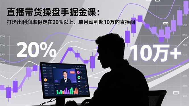 直播带货操盘手掘金课：打造出利润率稳定在20%以上、单月盈利超10万的直播间-资源教程须哥