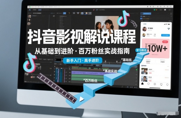 抖音百万粉丝影视解说课程，基础到进阶课，适合新手和进阶学习-资源教程须哥