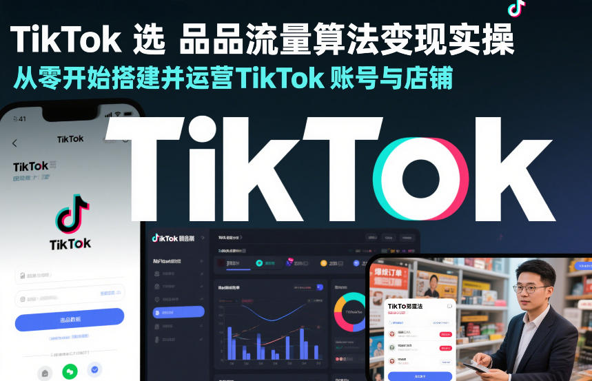 TikTok选品流量算法变现实操，从零开始搭建并运营TikTok账号与店铺-资源教程须哥