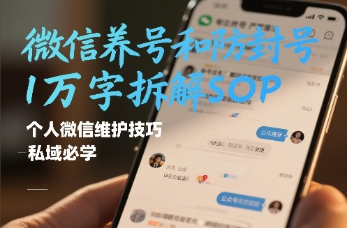微信养号和防封号1万字拆解SOP，个人微信维护技巧，私域必学【文档】-资源教程须哥