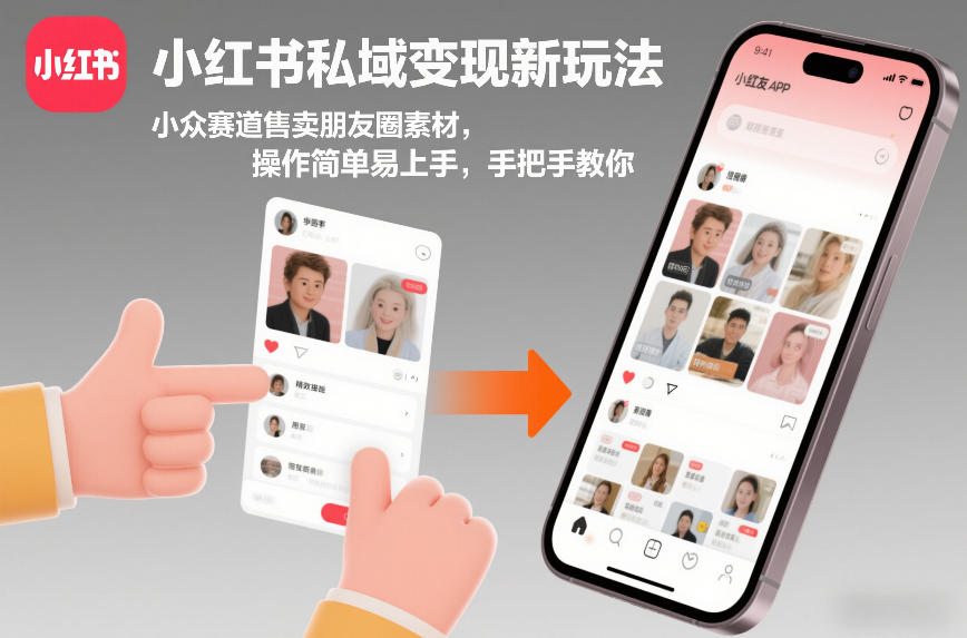 小红书私域变现新玩法，小众赛道售卖朋友圈素材，操作简单易上手，手把手教你-资源教程须哥