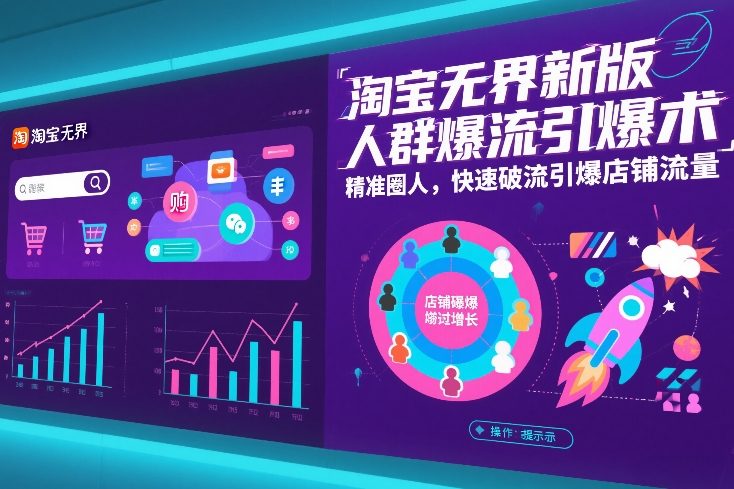 淘宝无界新版人群爆流引爆术，精准圈人，快速破流引爆店铺流量-资源教程须哥