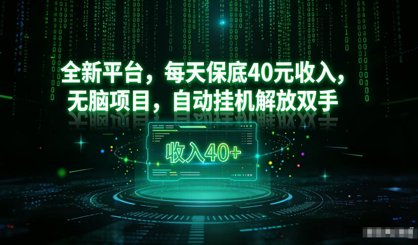 最新看广平台，每天保底30-4米，无脑项目，自动挂G解放双手【揭秘】-资源教程须哥