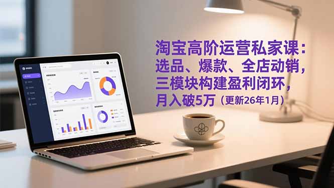 淘宝高阶运营私家课：选品、爆款、全店动销，三模块构建盈利闭环，月入破5万(更新26年1月-资源教程须哥