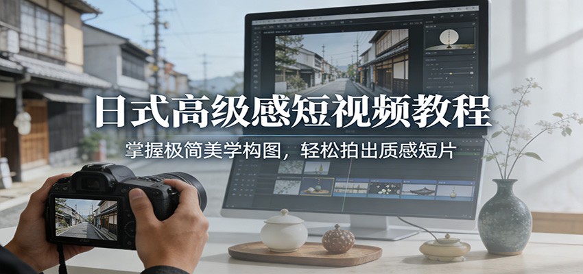 日式高级感短视频教程：掌握极简美学构图，轻松拍出质感短片-资源教程须哥