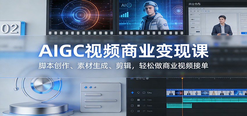 AIGC视频商业变现课：脚本创作、素材生成、剪辑，轻松做商业视频接单-资源教程须哥