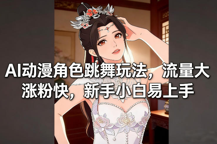 AI动漫角色跳舞玩法，流量大涨粉快，新手小白易上手-资源教程须哥