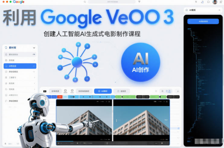利l用Google Veo 3创建人工智能AI生成式电影制作课程，使用人工智能的力量创建令人惊叹的视频-资源教程须哥