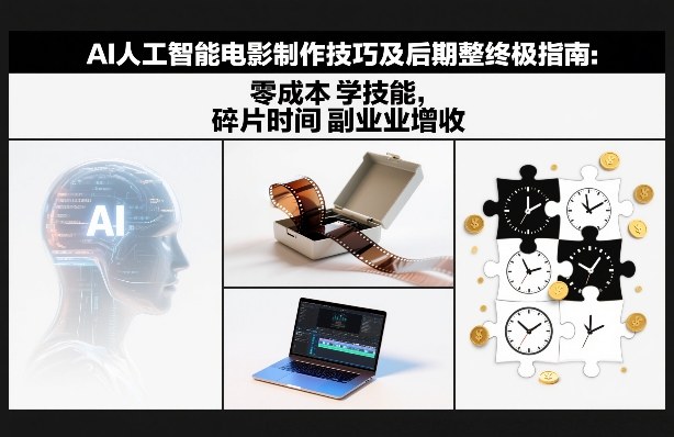 AI人工智能电影制作技巧及后期完整终极指南：零成本学技能，碎片时间副业增收-资源教程须哥