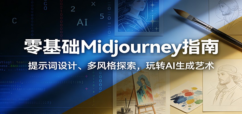 零基础Midjourney指南:提示词设计、多风格探索,玩转AI生成艺术-资源教程须哥