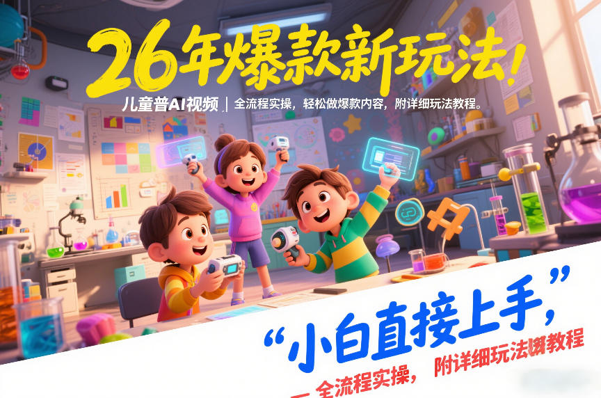 26年爆款新玩法，儿童科普AI视频，全流程实操，轻松做爆款内容，小白直接上手，附详细玩法教程-资源教程须哥