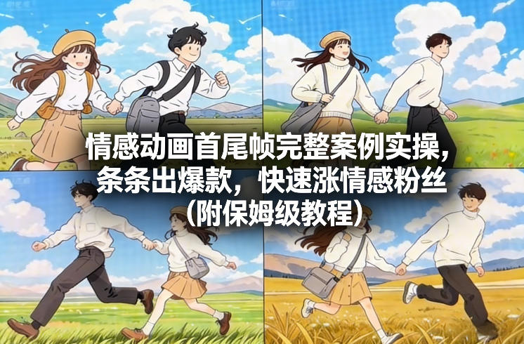 情感动画首尾帧完整案例实操，条条出爆款，快速涨情感粉丝(附保姆级教程)-资源教程须哥