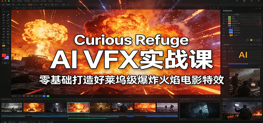 Curious Refuge AI VFX实战课，零基础打造好莱坞级爆炸火焰电影特效-资源教程须哥