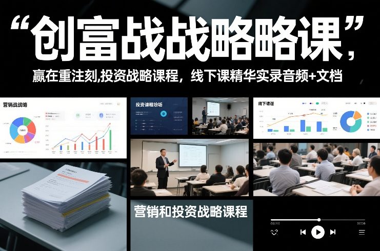 创富战略课，赢在重注时刻，营销和投资战略课程，线下课精华实录音频+文档-资源教程须哥