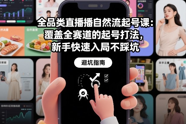 全品类直播自然流起号课：覆盖全赛道的起号打法，新手快速入局不踩坑-资源教程须哥