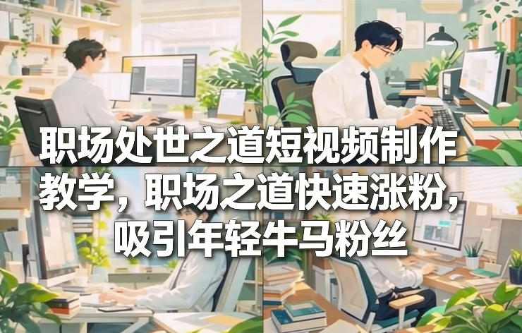 职场处世之道短视频制作教学，职场之道快速涨粉，吸引年轻牛马粉丝-资源教程须哥