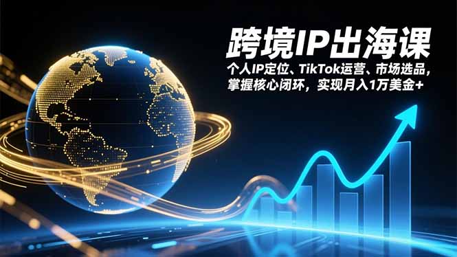 跨境IP出海课，个人IP定位、TikTok运营、市场选品，掌握核心闭环，实现月入1万美金+-资源教程须哥