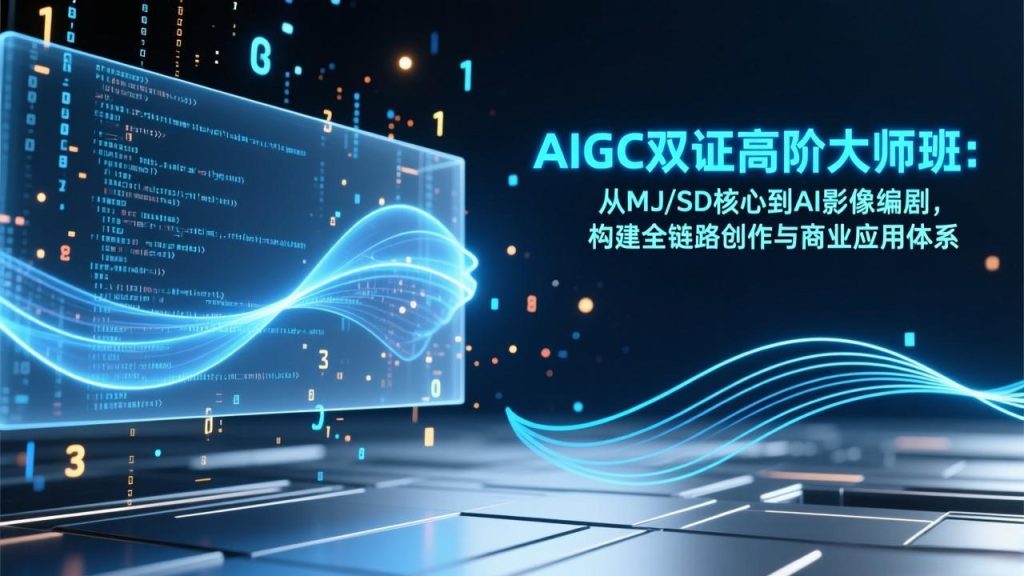 AIGC双证高阶大师班：从MJ/SD核心到AI影像编剧，构建全链路创作与商业应用体系-资源教程须哥
