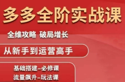 大炮·拼多多全阶实战课程(更新2026)-资源教程须哥