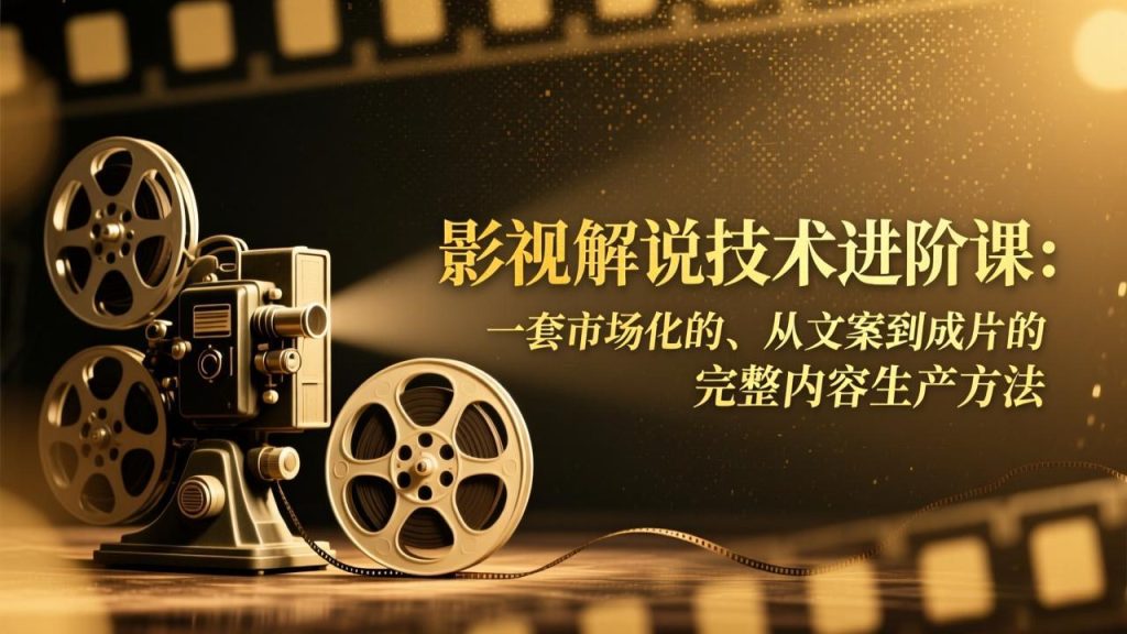 影视解说技术进阶课：一套市场化的、从文案到成片的完整内容生产方法-资源教程须哥