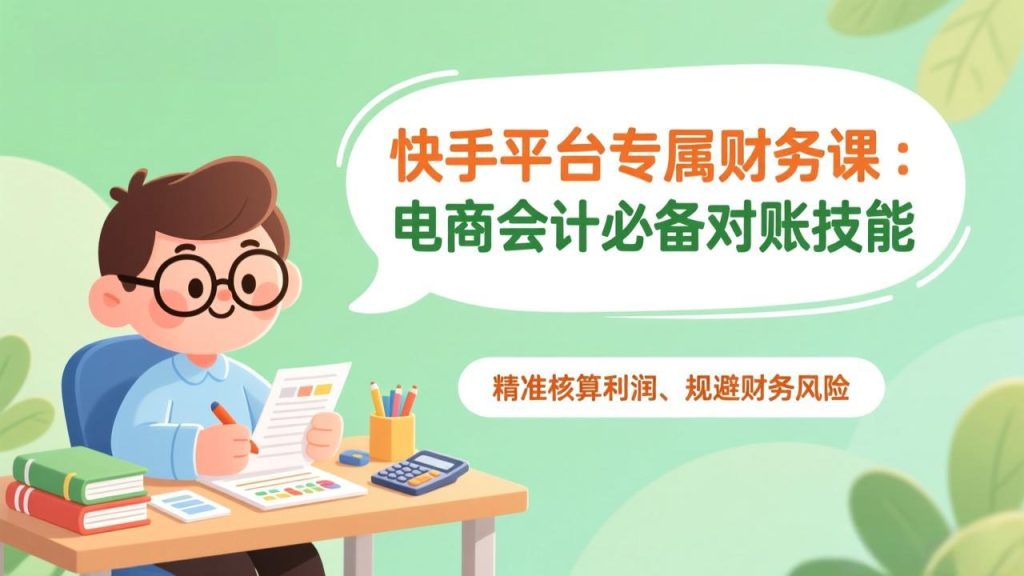 快手平台专属财务课：电商会计必备对账技能，精准核算利润、规避财务风险-资源教程须哥