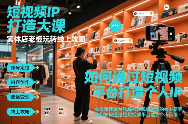 短视频ip打造大课，实体店老板玩转线上攻略-资源教程须哥