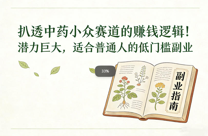 扒透中药小众赛道的賺米逻辑，潜力巨大，适合普通人的低门槛副业-资源教程须哥