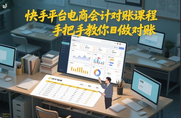 快手平台电商会计对账课程，手把手教你做对账-资源教程须哥
