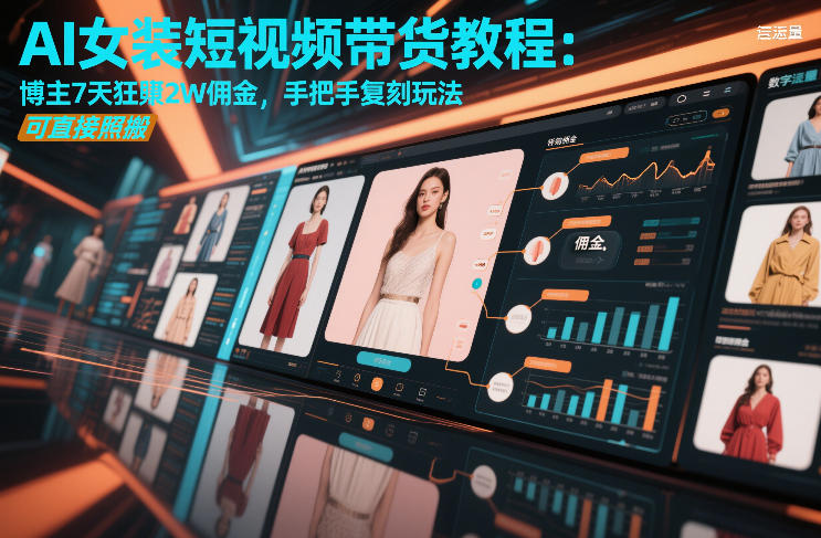 AI女装短视频带货教程：博主7天狂賺2W佣金，手把手复刻玩法，可直接照搬-资源教程须哥
