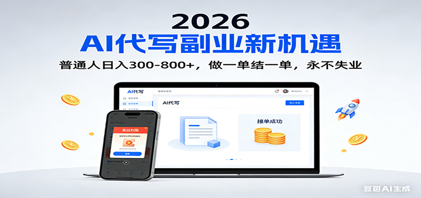 2026 副业首选！AI 代写日入 300-800，普通人0门槛，做一单结一单！-资源教程须哥