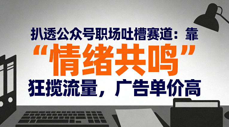 扒透公众号职场吐槽赛道：靠“情绪共鸣”狂揽流量，广告单价高-资源教程须哥