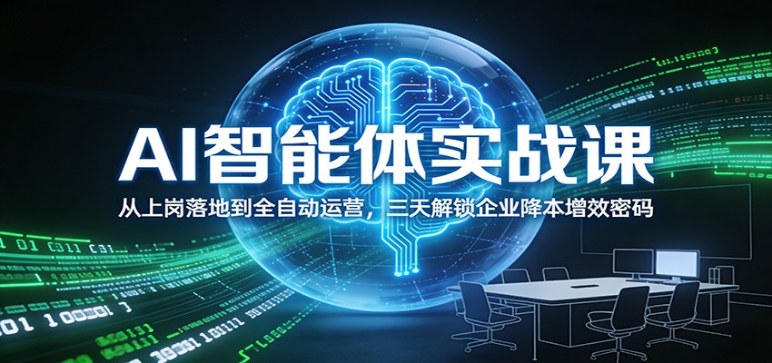 AI智能体实战课：从上岗落地到全自动运营，三天解锁企业降本增效密码-资源教程须哥