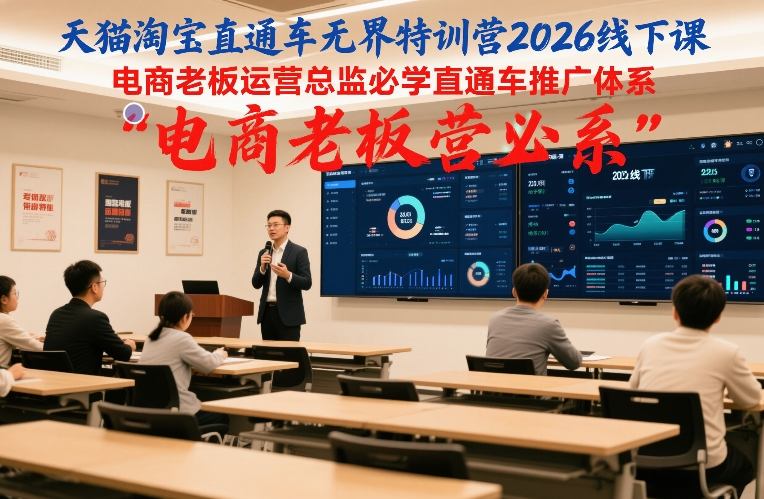 天猫淘宝直通车无界特训营2026线下课，电商老板运营总监必学直通车推广体系-资源教程须哥