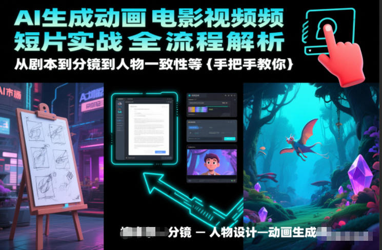 AI生成动画电影视频短片实战全流程解析，从剧本到分镜到人物一致性等手把手教你-资源教程须哥