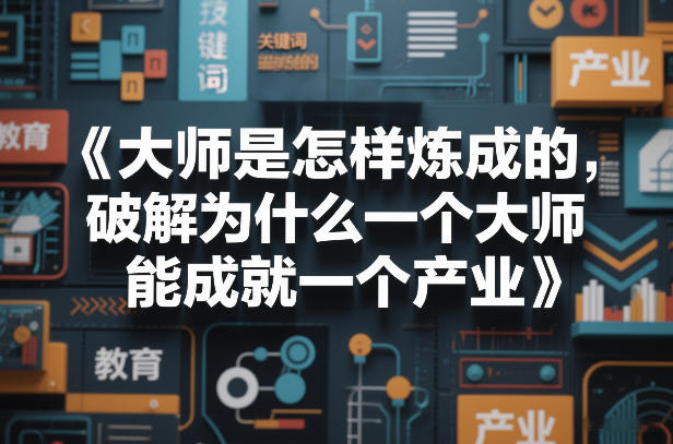 大师是怎样炼成的，破解为什么一个大师，能成就一个产业【电子书】-资源教程须哥