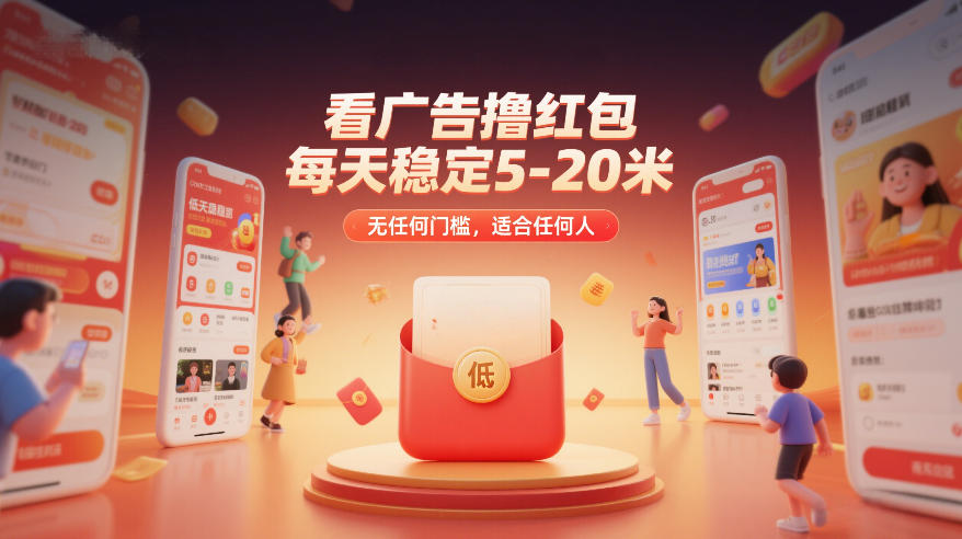看广告撸红包，每天稳定5-20米，无任何门槛，适合任何人-资源教程须哥