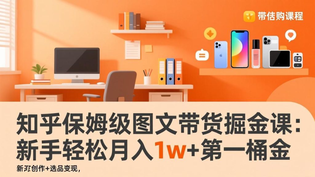 知乎保姆级图文带货掘金课:账号打造+爆文创作+选品变现,新手轻松月入1w+第一桶金-资源教程须哥