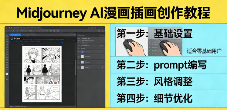 利用Midjourney AI人工智能轻松创作漫画插画教程，零基础创作完整漫画插画-资源教程须哥