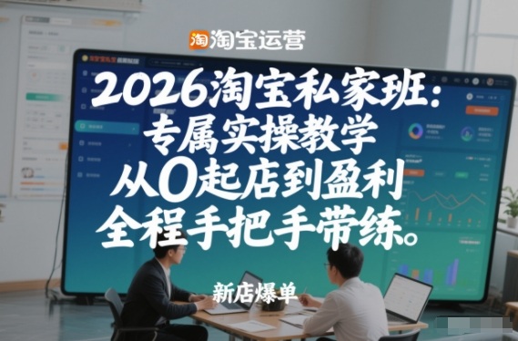 2026淘宝私家班：专属实操教学，从0起店到盈利，全程手把手带练(更新)-资源教程须哥