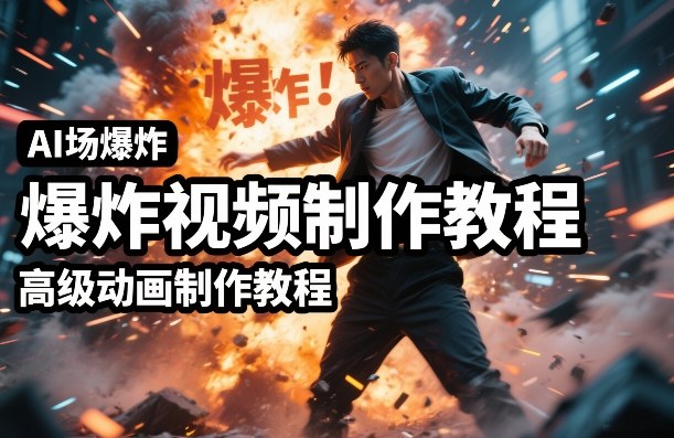 AI场景爆炸视频制作教程，利用人物实拍视频制作出高级的动画特效-资源教程须哥