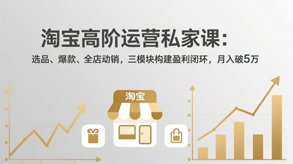 淘宝高阶运营私家课：选品、爆款、全店动销，三模块构建盈利闭环，月入破5万(更新26年2月-资源教程须哥