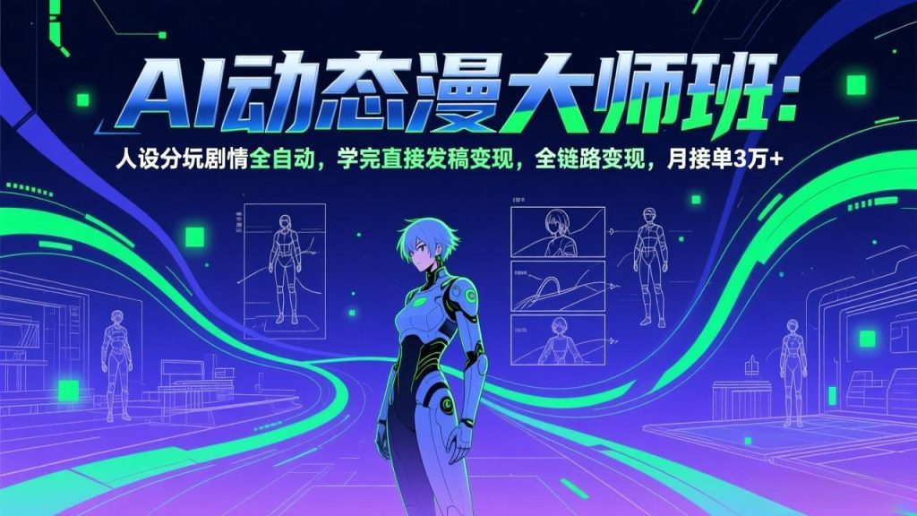 AI动态漫剧大师班：人设分镜剧情全自动，学完直接发稿变现，全链路变现，月接单3万+-资源教程须哥