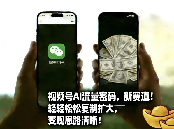 视频号AI流量密码新赛道，轻轻松松复制扩大，变现思路清晰-资源教程须哥