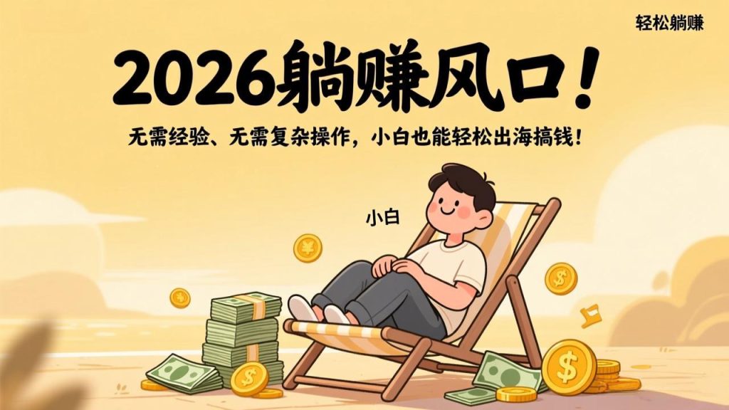 2026躺赚风口！无需经验、无需复杂操作，小白也能轻松出海搞钱！-资源教程须哥