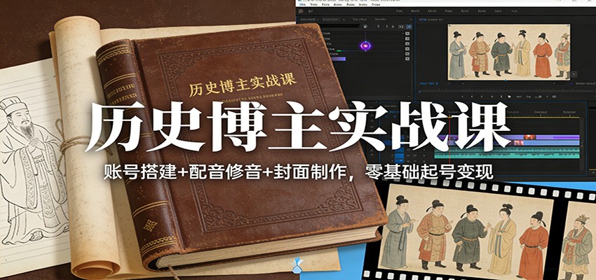 历史博主实战课：账号搭建+配音修音+封面制作，零基础起号变现-资源教程须哥