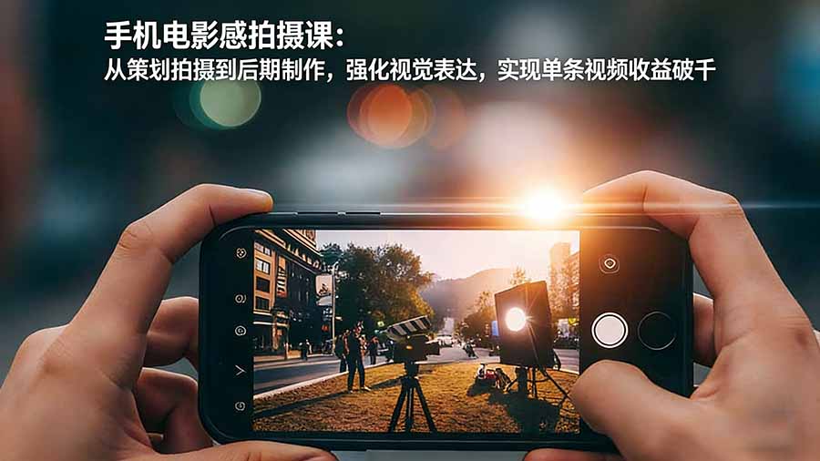 手机电影感拍摄课：从策划拍摄到后期制作，强化视觉表达，实现单条视频收益破千-资源教程须哥