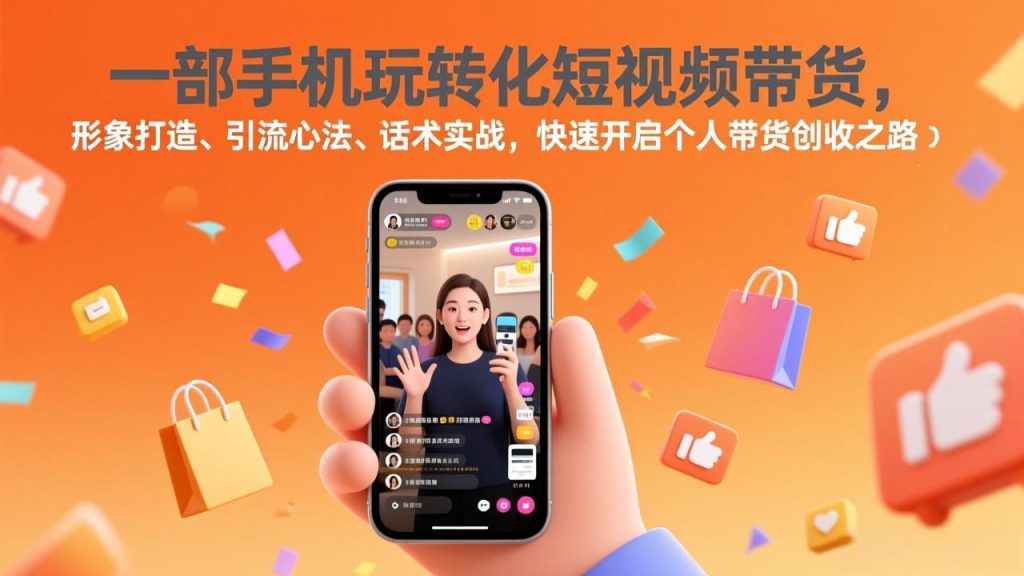 一部手机玩转化短视频带货,形象打造、引流心法、话术实战,快速开启个人带货创收之路-资源教程须哥