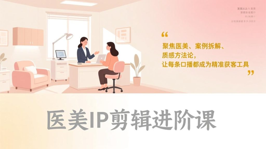 医美IP剪辑进阶课，聚焦医美、案例拆解、质感方法论，让每条口播都成为精准获客工具-资源教程须哥