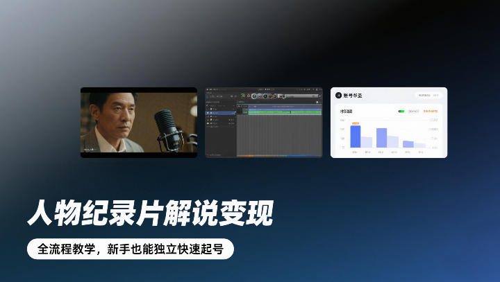 人物纪录片解说变现，全流程教学，新手也能独立快速起号-资源教程须哥